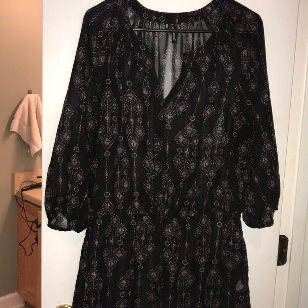 Sheer black flowy top